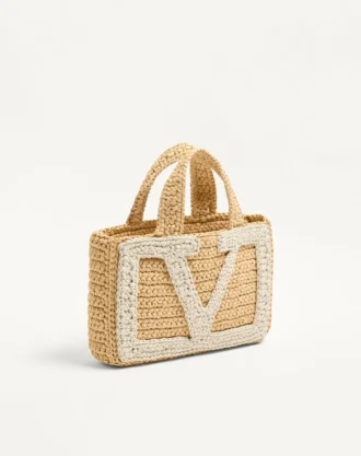 Valentino Garavani Viva Superstar Kleine Einkaufstasche aus Raffia