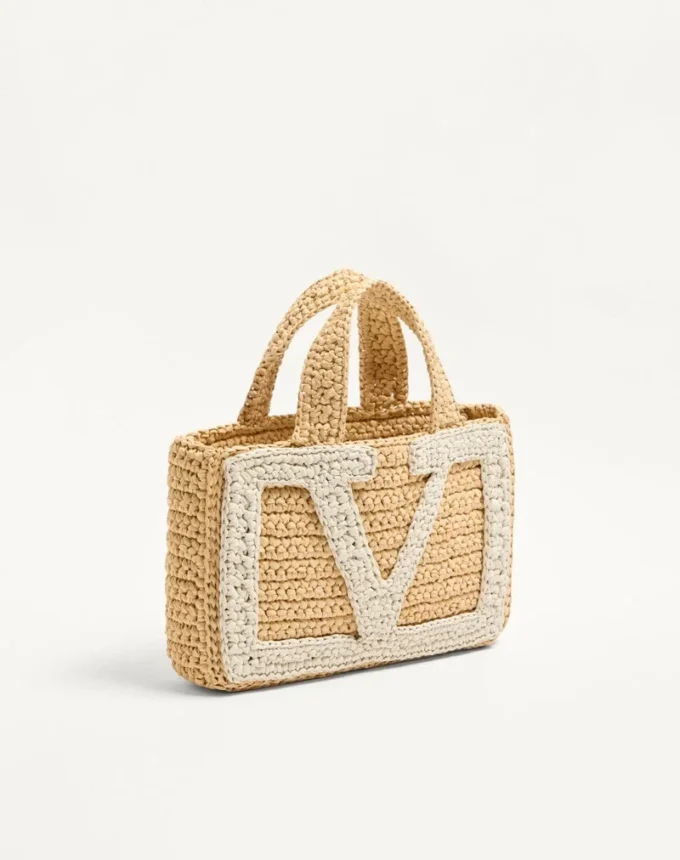 Valentino Garavani Viva Superstar Kleine Einkaufstasche aus Raffia