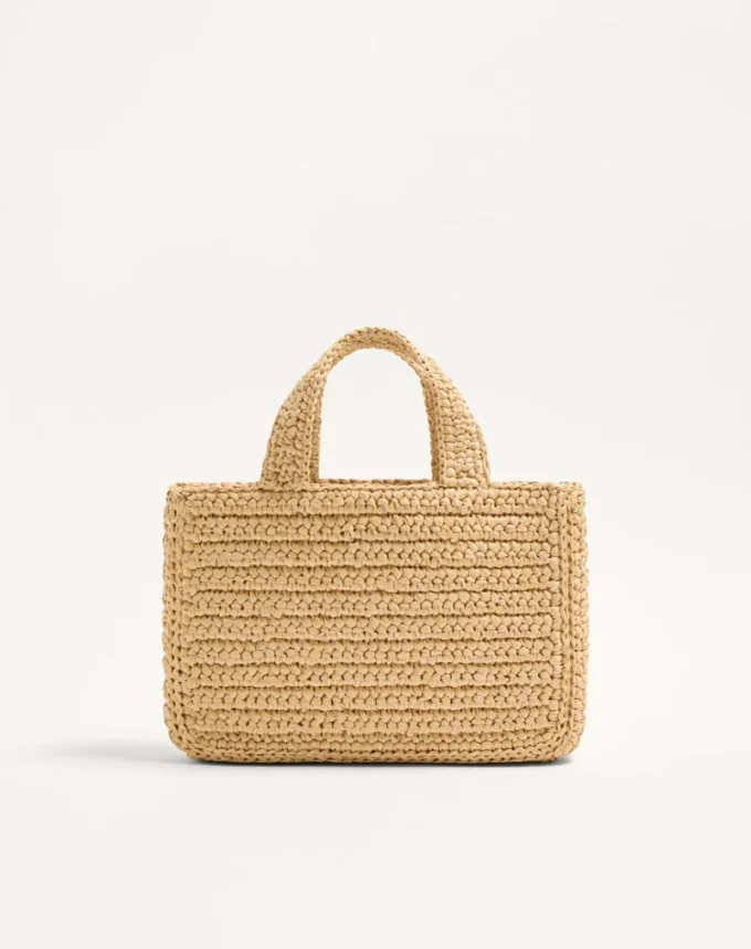 Valentino Garavani Viva Superstar Kleine Einkaufstasche aus Raffia