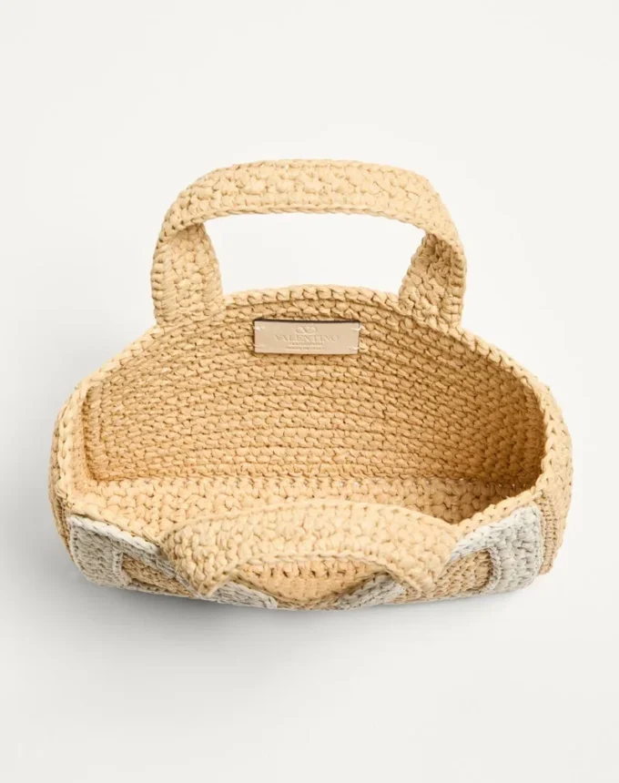 Valentino Garavani Viva Superstar Kleine Einkaufstasche aus Raffia