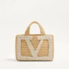 Valentino Garavani Viva Superstar Kleine Einkaufstasche aus Raffia