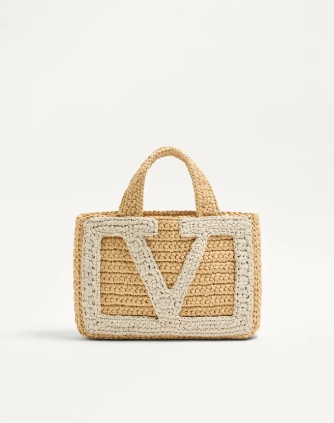 Valentino Garavani Viva Superstar Kleine Einkaufstasche aus Raffia