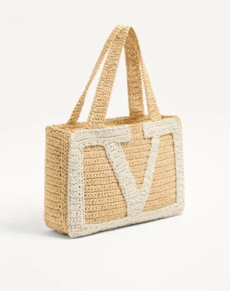 Valentino Garavani Viva Superstar Medium Shopping Bag aus Raffia
