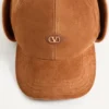 Valentino Garavani Vlogo Signature Baseballkappe aus Wildleder und Schafsleder