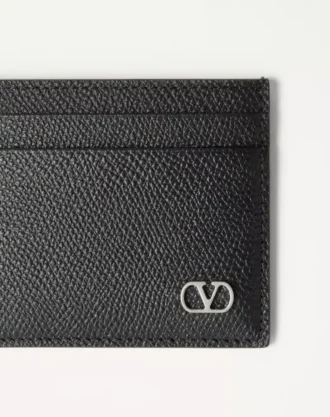 Valentino Garavani Vlogo Signature Kartenetui aus genarbtem Kalbsleder
