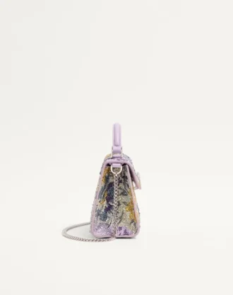Valentino Garavani Vsling Mini-Handtasche mit Flowerism-Strassmotiv und Juwelenlogo