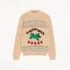 Valentino Pullover aus Wolle und Baumwolle mit Valentino Pferdeaufnäher Valentino Pullover aus Wolle und Baumwolle mit Valentino Pferdeaufnäher