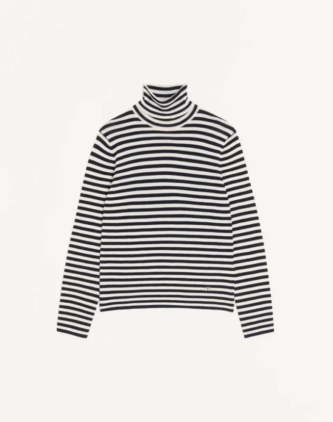 Valentino Rollkragenpullover aus Wolle mit Vlogo-Patch Valentino Rollkragenpullover aus Wolle mit Vlogo-Patch