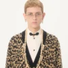 Valentino Wollcardigan mit Fauve Eclat Animal Print Jacquard Valentino Wollcardigan mit Fauve Eclat Animal Print Jacquard
