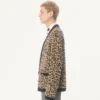 Valentino Wollcardigan mit Fauve Eclat Animal Print Jacquard Valentino Wollcardigan mit Fauve Eclat Animal Print Jacquard