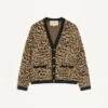 Valentino Wollcardigan mit Fauve Eclat Animal Print Jacquard Valentino Wollcardigan mit Fauve Eclat Animal Print Jacquard
