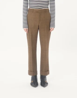 Valentino Wollhose mit Glencheck-Muster und Umschlag