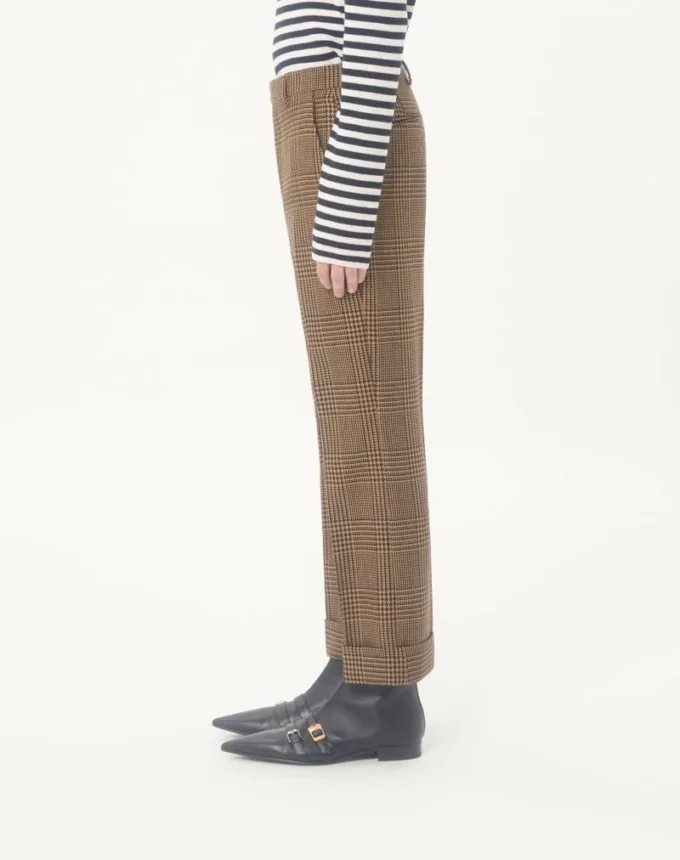 Valentino Wollhose mit Glencheck-Muster und Umschlag Valentino Wollhose mit Glencheck-Muster und Umschlag