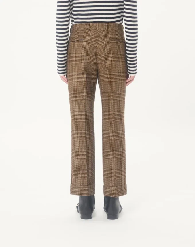 Valentino Wollhose mit Glencheck-Muster und Umschlag Valentino Wollhose mit Glencheck-Muster und Umschlag