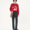 Valentino Wollpullover mit Chez Valentino & Panther-Stickerei Valentino Wollpullover mit Chez Valentino & Panther-Stickerei