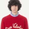 Valentino Wollpullover mit Chez Valentino & Panther-Stickerei Valentino Wollpullover mit Chez Valentino & Panther-Stickerei