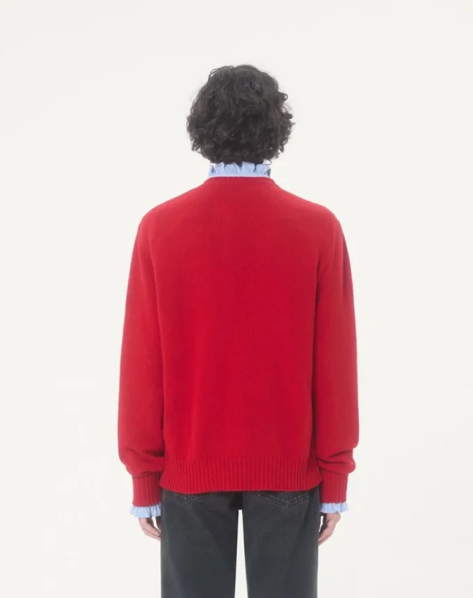 Valentino Wollpullover mit Chez Valentino & Panther-Stickerei Valentino Wollpullover mit Chez Valentino & Panther-Stickerei