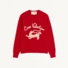 Valentino Wollpullover mit Chez Valentino & Panther-Stickerei Valentino Wollpullover mit Chez Valentino & Panther-Stickerei
