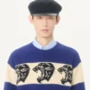 Valentino Wollpullover mit Jacquard-Panthermuster Valentino Wollpullover mit Jacquard-Panthermuster