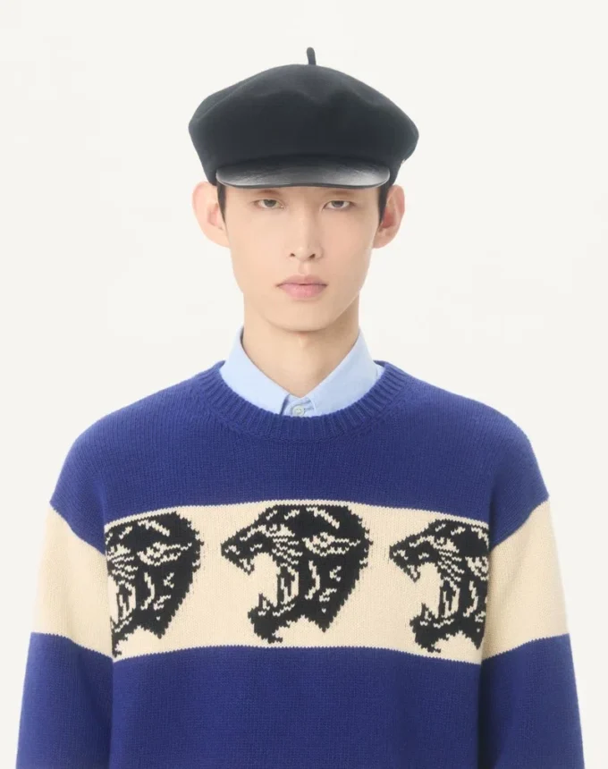 Valentino Wollpullover mit Jacquard-Panthermuster Valentino Wollpullover mit Jacquard-Panthermuster