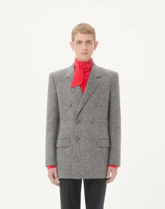 Valentino Zweireihige Jacke aus Natté Boutonné-Wolle Valentino Zweireihige Jacke aus Natté Boutonné-Wolle