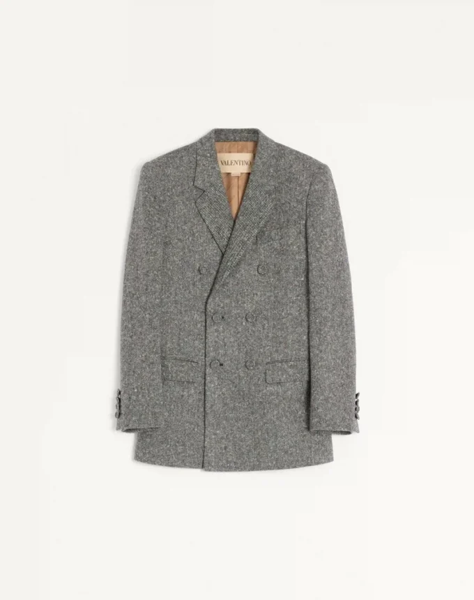 Valentino Zweireihige Jacke aus Natté Boutonné-Wolle Valentino Zweireihige Jacke aus Natté Boutonné-Wolle