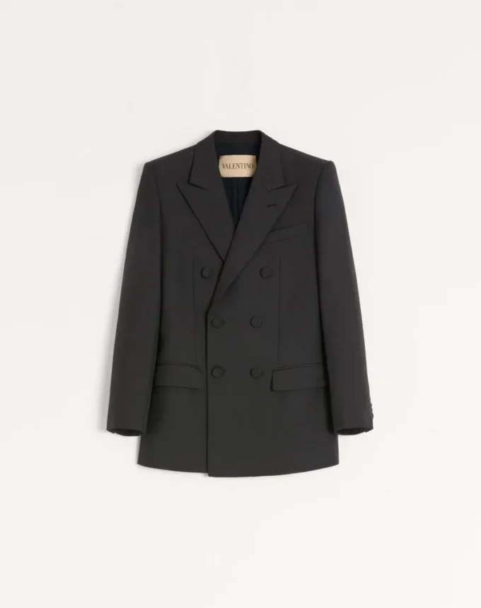 Valentino Zweireihige Jacke aus Wollgabardine Valentino Zweireihige Jacke aus Wollgabardine