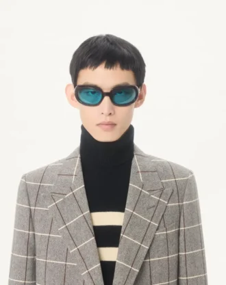Valentino Zweireihige Wolljacke mit Karomuster