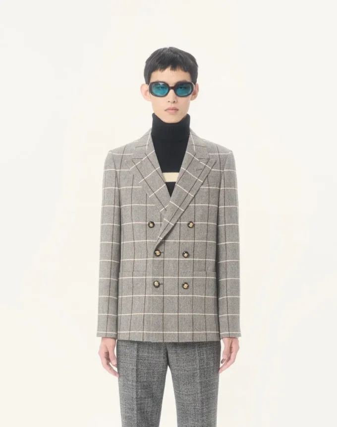 Valentino Zweireihige Wolljacke mit Karomuster Valentino Zweireihige Wolljacke mit Karomuster