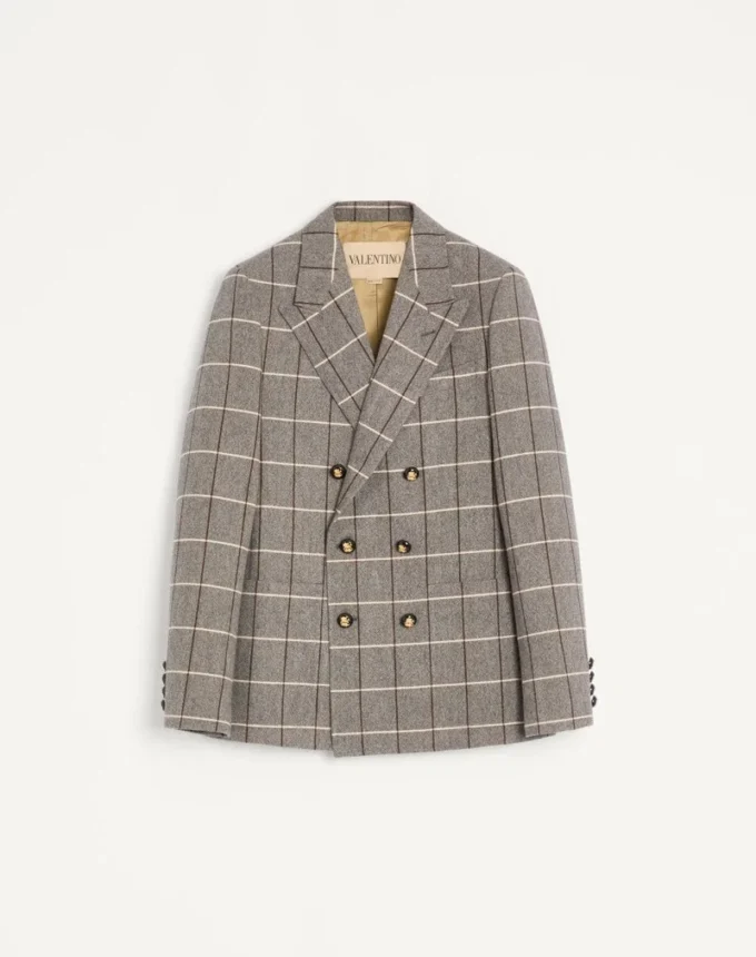 Valentino Zweireihige Wolljacke mit Karomuster Valentino Zweireihige Wolljacke mit Karomuster