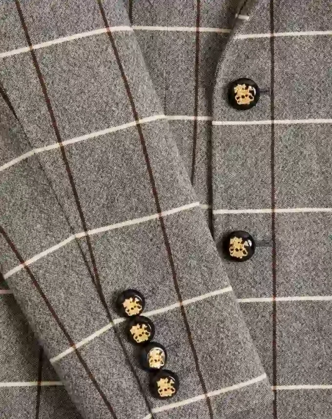 Valentino Zweireihige Wolljacke mit Karomuster Valentino Zweireihige Wolljacke mit Karomuster