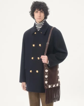 Valentino Zweireihiger Mantel aus Wollfilz Valentino Zweireihiger Mantel aus Wollfilz