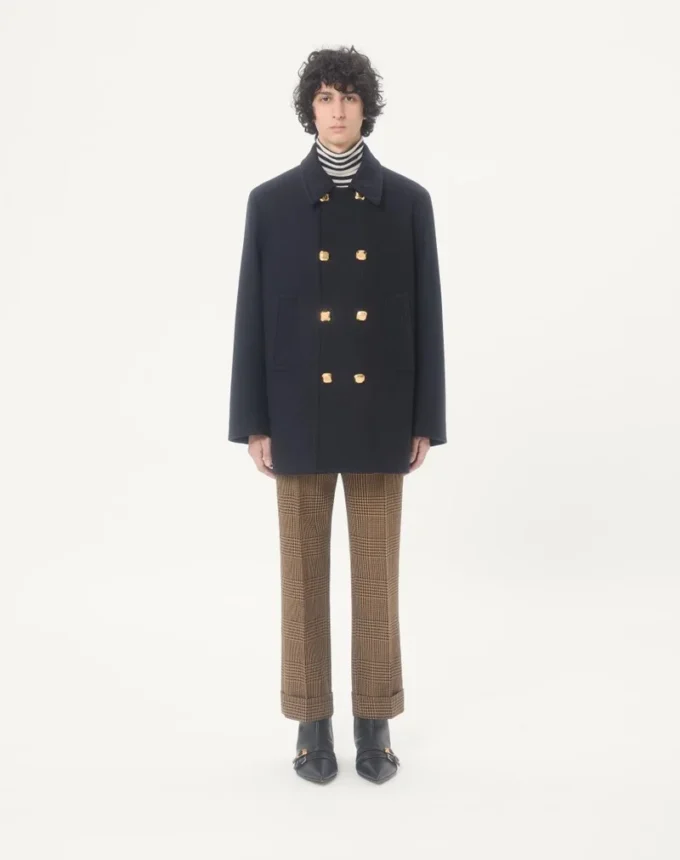 Valentino Zweireihiger Mantel aus Wollfilz Valentino Zweireihiger Mantel aus Wollfilz