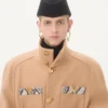 Valentino Zweireihiger Trenchcoat aus Wollfilz mit Ayers-Einsätzen Valentino Zweireihiger Trenchcoat aus Wollfilz mit Ayers-Einsätzen