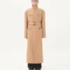 Valentino Zweireihiger Trenchcoat aus Wollfilz mit Ayers-Einsätzen Valentino Zweireihiger Trenchcoat aus Wollfilz mit Ayers-Einsätzen