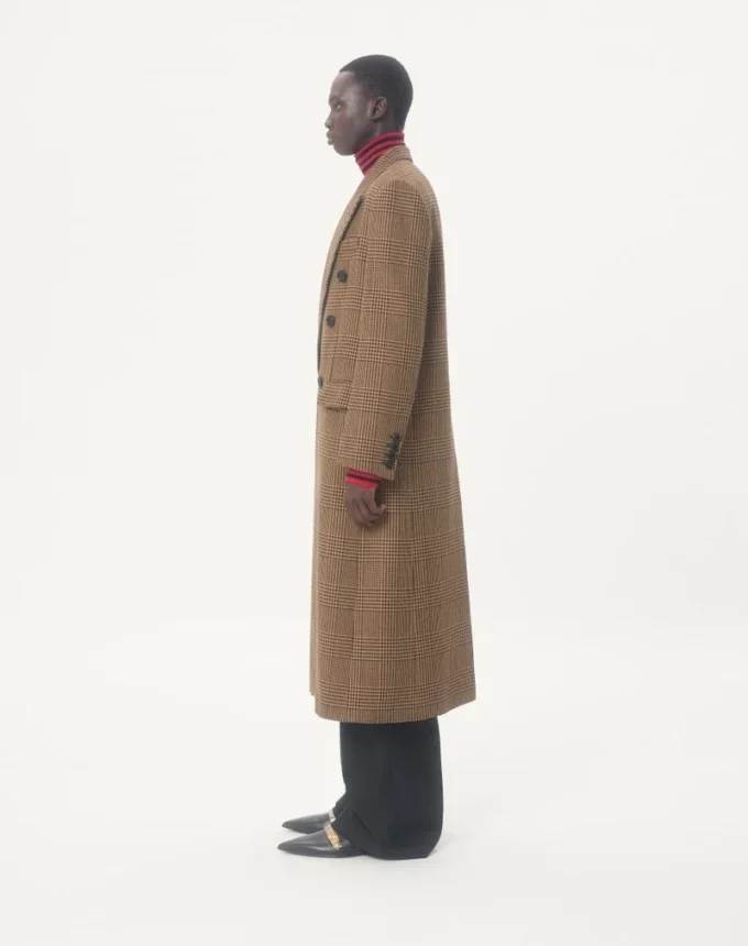 Valentino Zweireihiger Wollmantel mit Glencheck-Muster Valentino Zweireihiger Wollmantel mit Glencheck-Muster