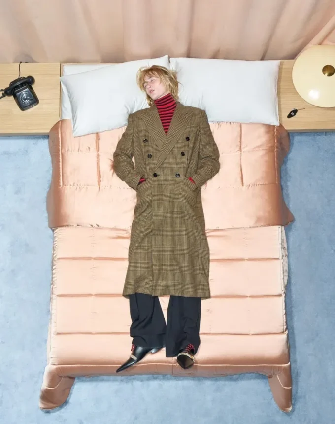 Valentino Zweireihiger Wollmantel mit Glencheck-Muster Valentino Zweireihiger Wollmantel mit Glencheck-Muster