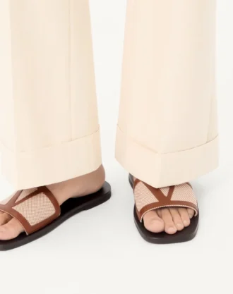 Viva Superstar Slide Sandale aus Canvas und Nappaleder