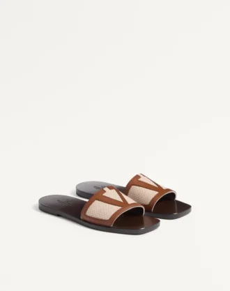 Viva Superstar Slide Sandale aus Canvas und Nappaleder