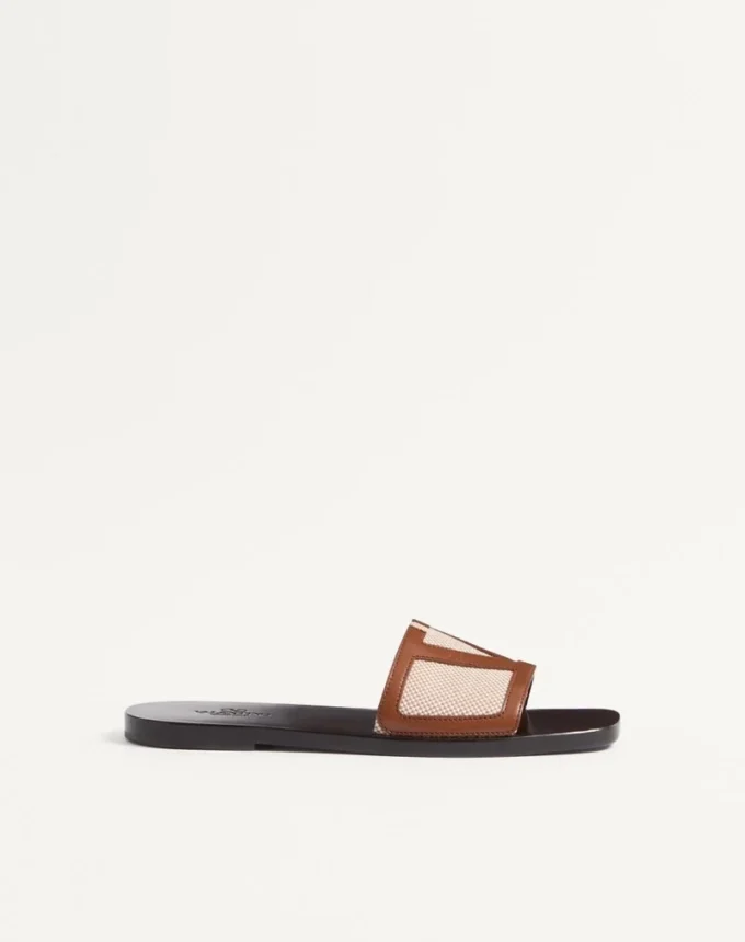Viva Superstar Slide Sandale aus Canvas und Nappaleder