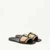Viva Superstar Slide-Sandale aus Raffia mit Häkelstickerei Viva Superstar Slide-Sandale aus Raffia mit Häkelstickerei
