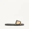 Viva Superstar Slide-Sandale aus Raffia mit Häkelstickerei Viva Superstar Slide-Sandale aus Raffia mit Häkelstickerei