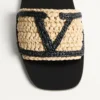 Viva Superstar Slide-Sandale aus Raffia mit Häkelstickerei Viva Superstar Slide-Sandale aus Raffia mit Häkelstickerei
