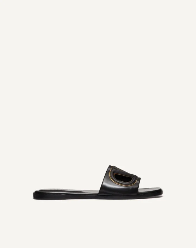 Vlogo Cut-Out Calfskin Slide Sandal Vlogo Cut-Out Calfskin Slide Sandal