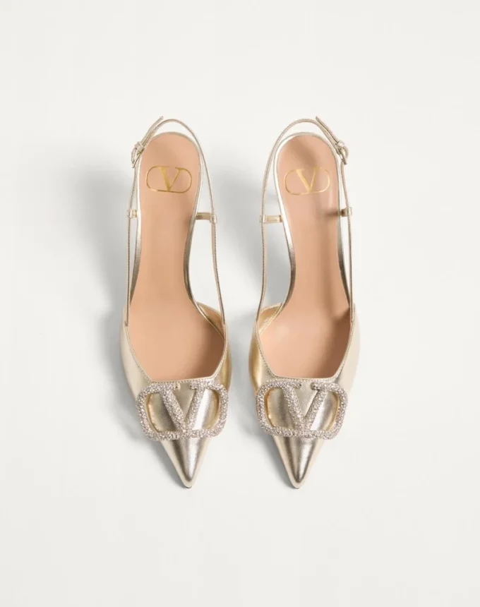 Vlogo Glow Laminierte Nappa-Slingback-Pumps 80 mm / 3,15 Zoll