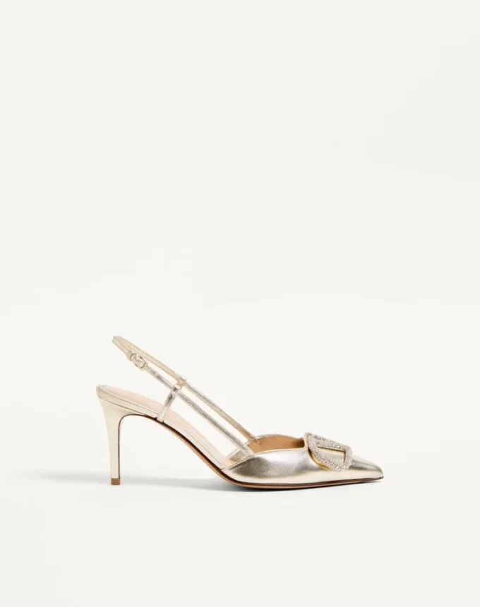 Vlogo Glow Laminierte Nappa-Slingback-Pumps 80 mm / 3,15 Zoll