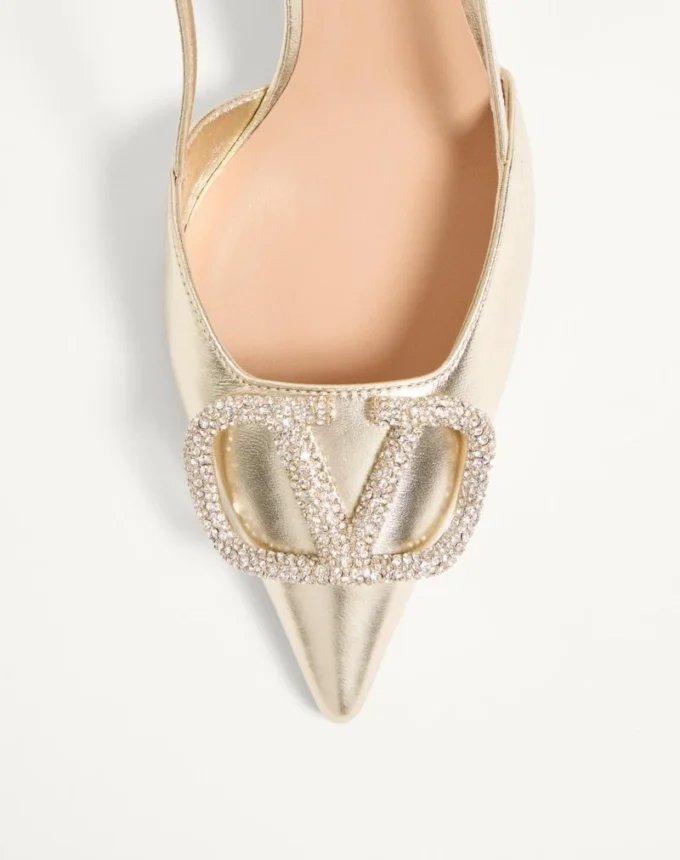 Vlogo Glow Laminierte Nappa-Slingback-Pumps 80 mm / 3,15 Zoll