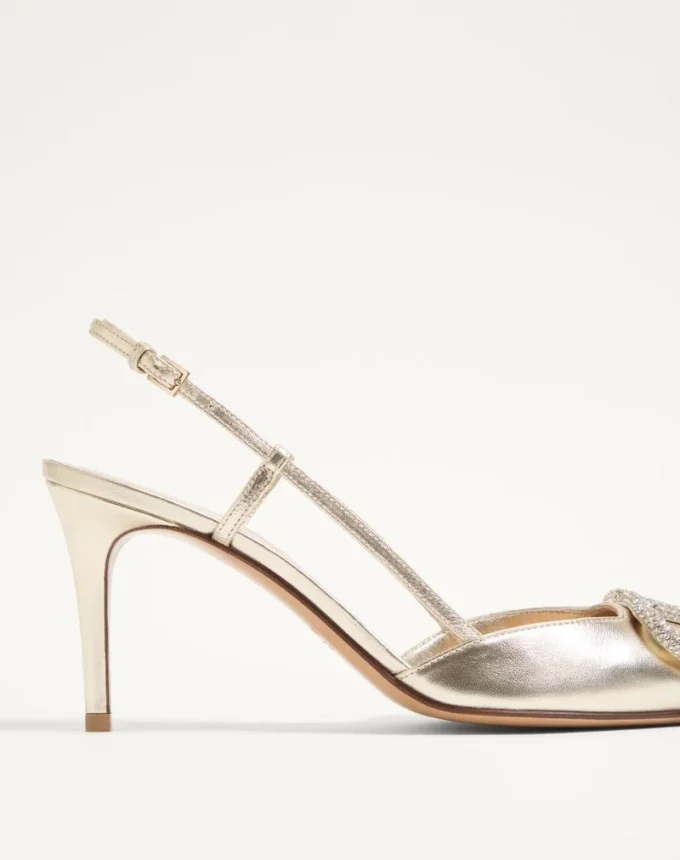 Vlogo Glow Laminierte Nappa-Slingback-Pumps 80 mm / 3,15 Zoll