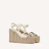 Vlogo Kalbsleder-Sandalette mit Cut-Out-Design und 110 mm Keilabsatz Vlogo Kalbsleder-Sandalette mit Cut-Out-Design und 110 mm Keilabsatz