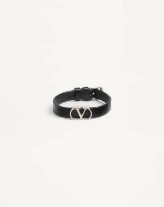 Vlogo Signature Armband aus genarbtem Kalbsleder Vlogo Signature Armband aus genarbtem Kalbsleder